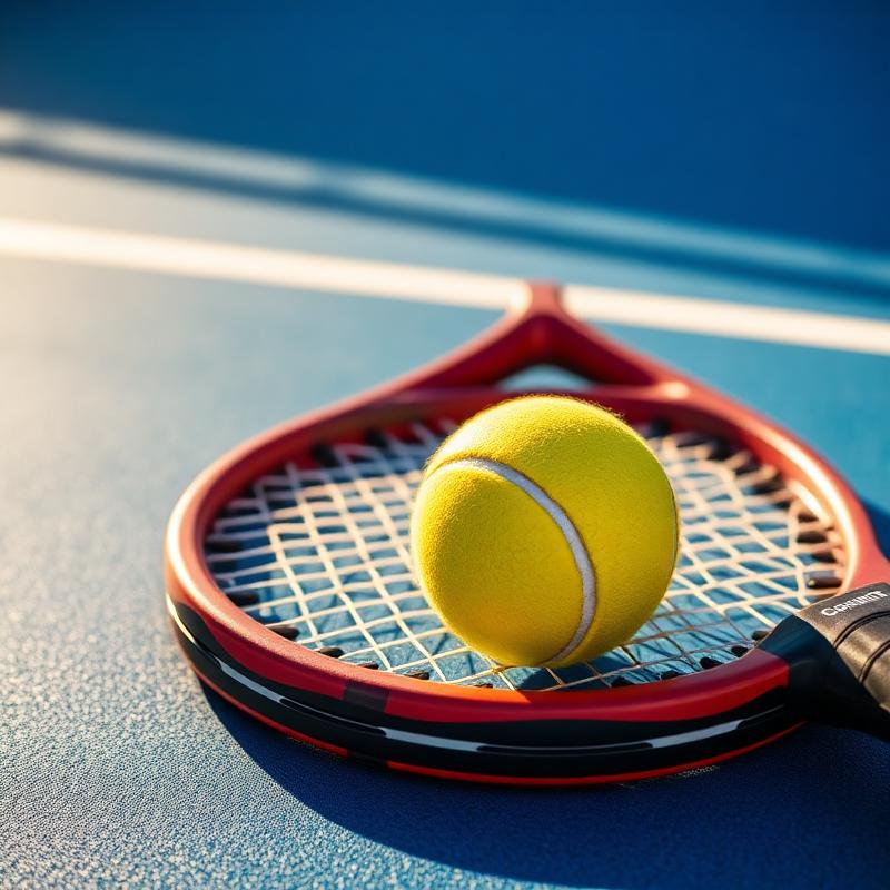 Padel racquet and ball